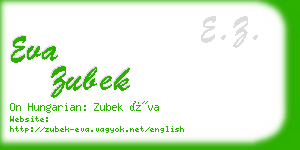 eva zubek business card